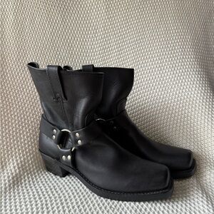 Frye Black Leather Sole Boots